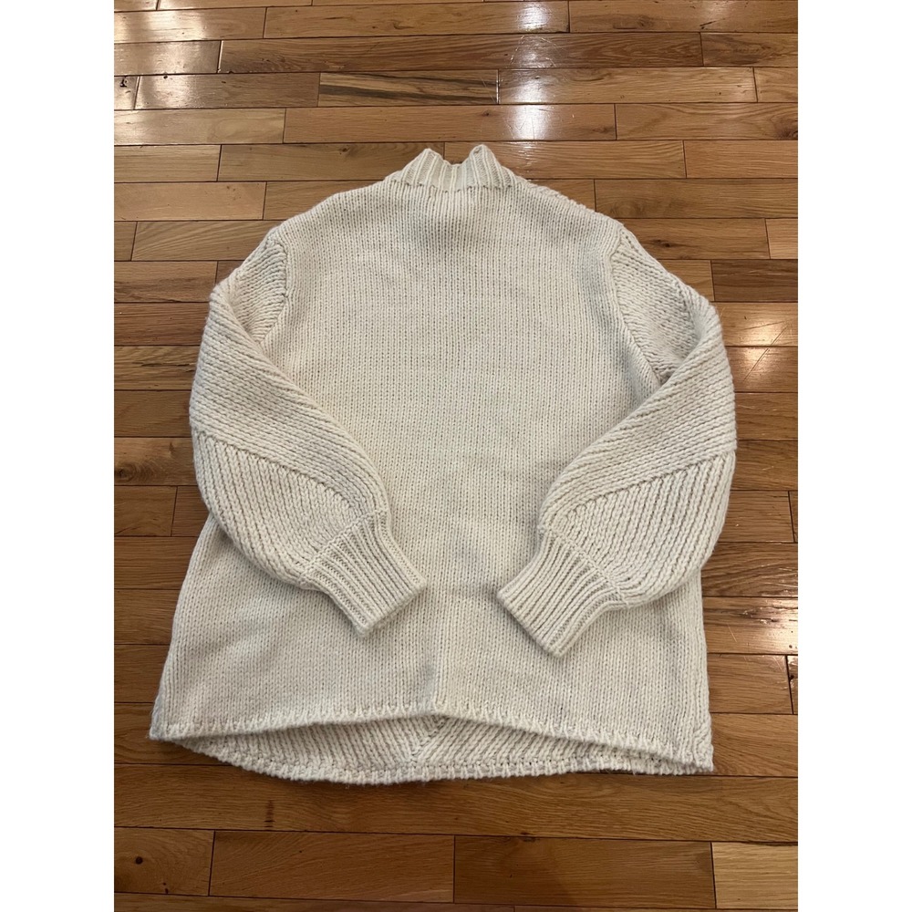 Philosophy Republic Clothing Chunky Knit Mock Neck Balloon Sleeve Sweater L